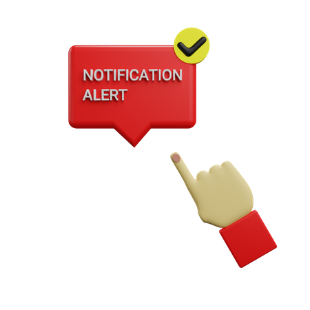 Clicando no alerta de notificação  3D Icon