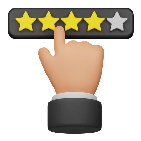 Fare clic su Recensione a 4 stelle  3D Icon