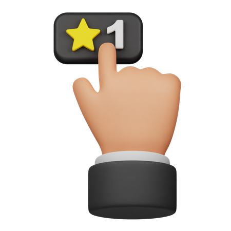 Click 1 Star Button  3D Icon