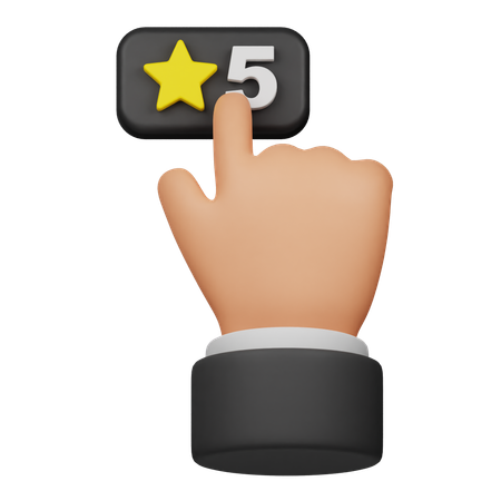 Click 5 Star Button  3D Icon