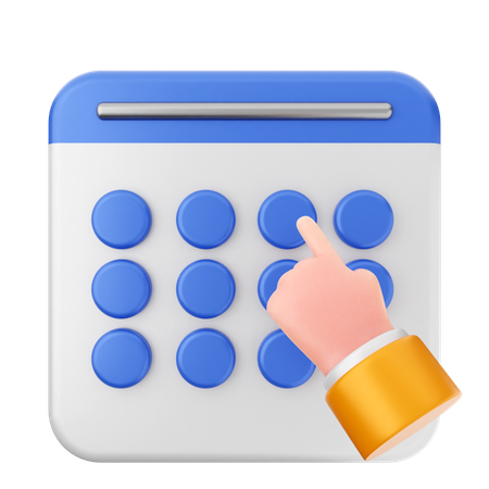 Click Calendar  3D Icon