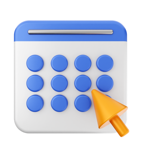 Click Calendar  3D Icon