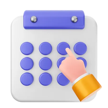 Click Calendar  3D Icon