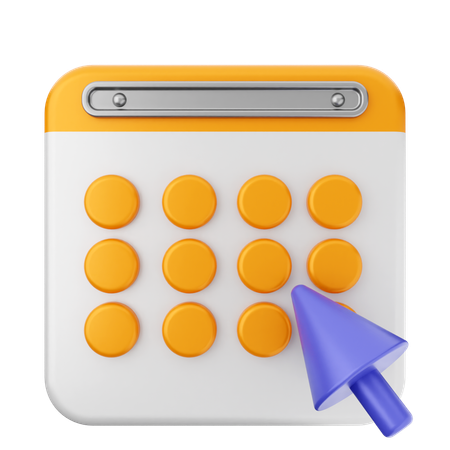 Click Calendar  3D Icon