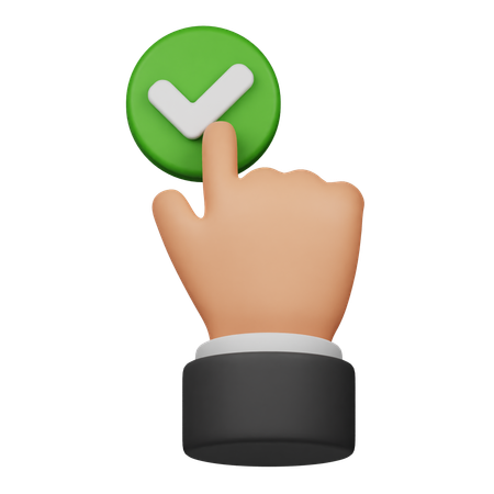 Click Check Button  3D Icon