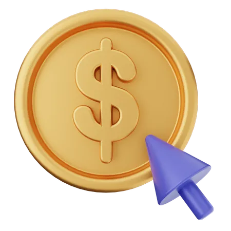 Click Coin Dollar  3D Icon