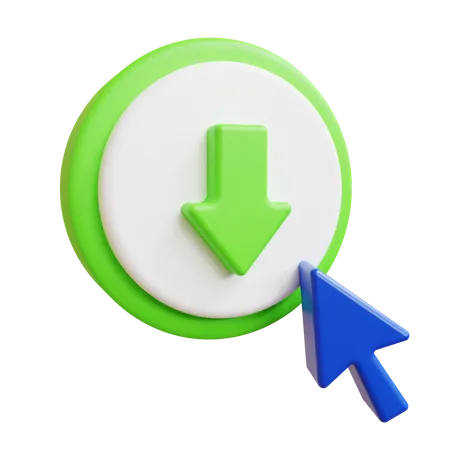 Click Download Button  3D Icon