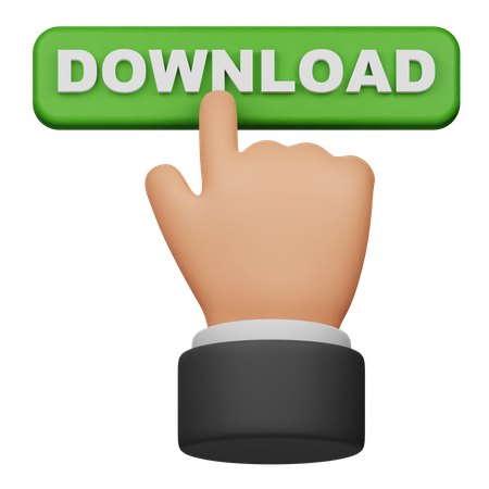 Click Download Text Button  3D Icon