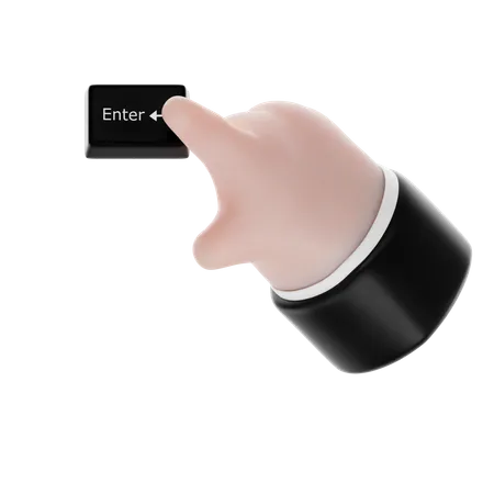 Click Enter Hand Gesture  3D Icon