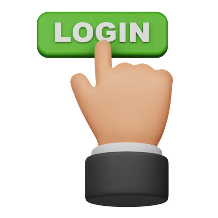 Click Login Button  3D Icon