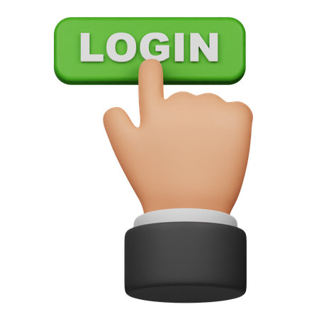 Click Login Button  3D Icon