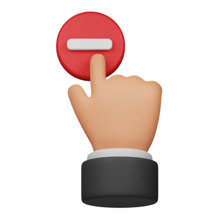 Click Minus Button  3D Icon