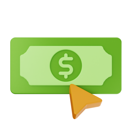 Click Money Dollar  3D Icon