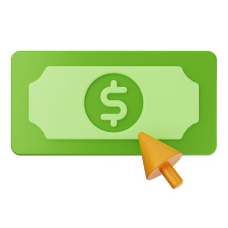 Click Money Dollar  3D Icon