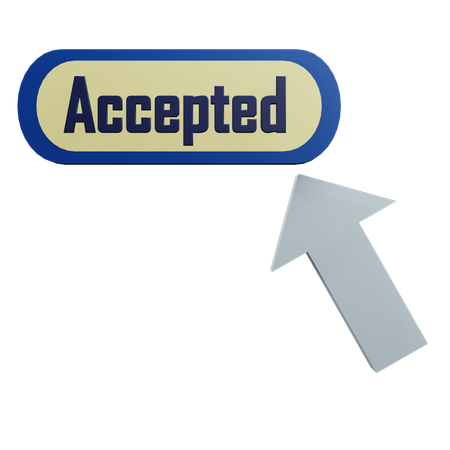 Click On Accepted  3D Icon
