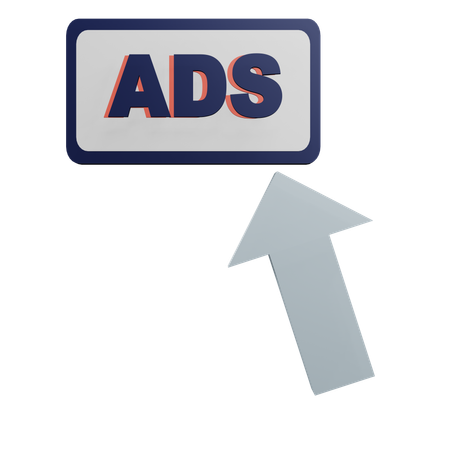Click On Ads Arrow  3D Icon