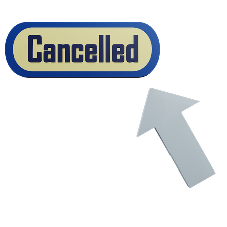 Click On Cancelled  3D Icon