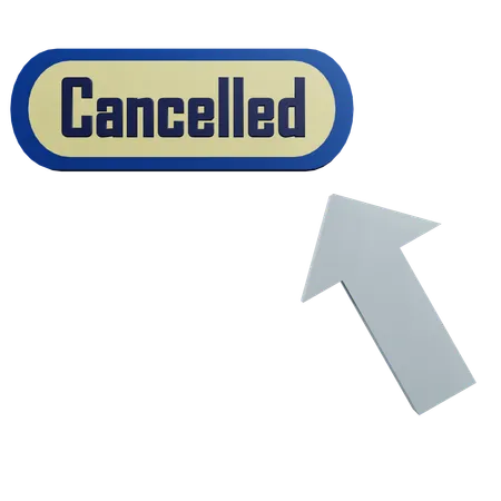 Click On Cancelled  3D Icon