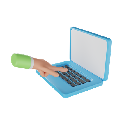 Click On Laptop  3D Icon