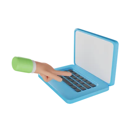 Click On Laptop 3D Icon