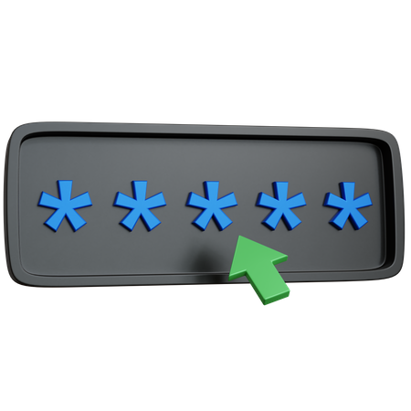Click On Password  3D Icon