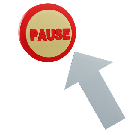Click On Pause Button  3D Icon