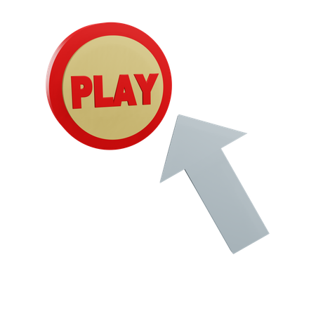 Click On Play Button  3D Icon