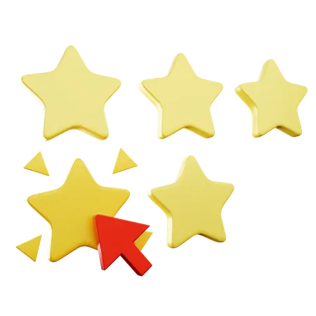 Click On Rating Star  3D Icon