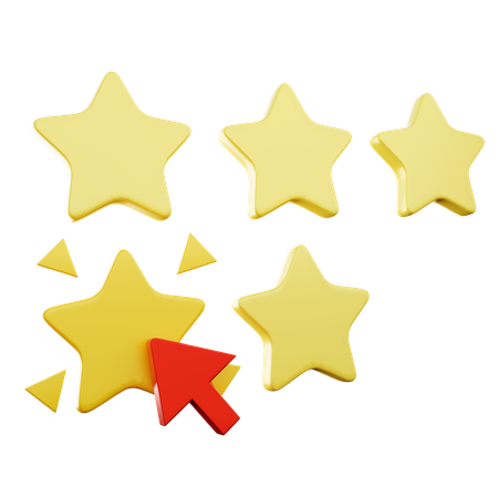 Click On Rating Star  3D Icon