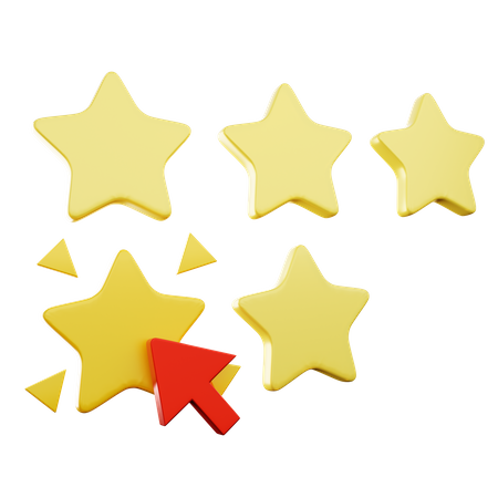 Click On Rating Star  3D Icon
