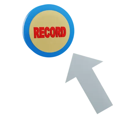 Click On Record Button  3D Icon