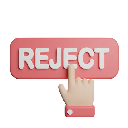 Click On Reject  3D Icon