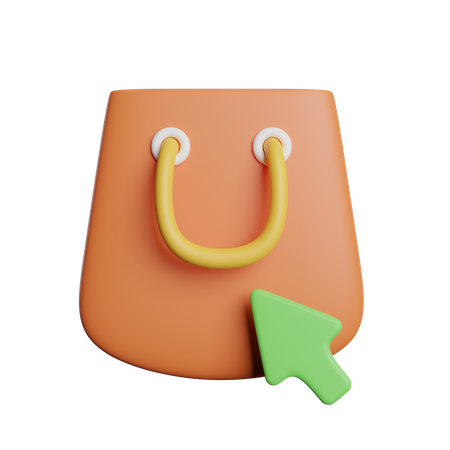 Click On Shopping Bag  3D Icon