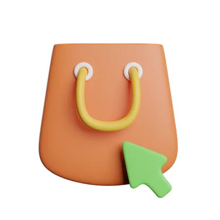 Click On Shopping Bag  3D Icon