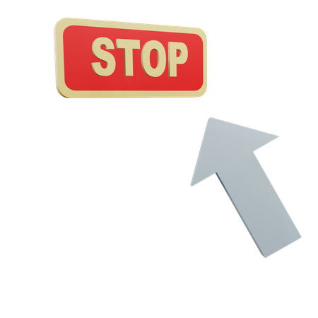 Click On Stop  3D Icon