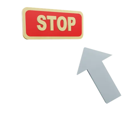 Click On Stop  3D Icon