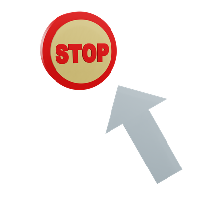 Click On Stop Button  3D Icon