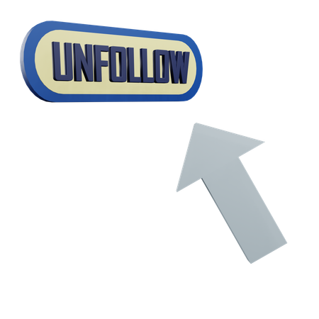 Click On Unfollow  3D Icon