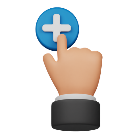 Click Plus Button  3D Icon