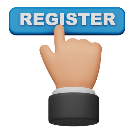 Click Register Button  3D Icon