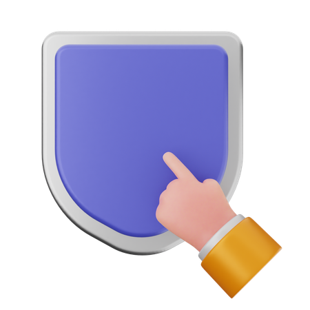 Click Shield Protection  3D Icon