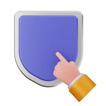 Click Shield Protection  3D Icon