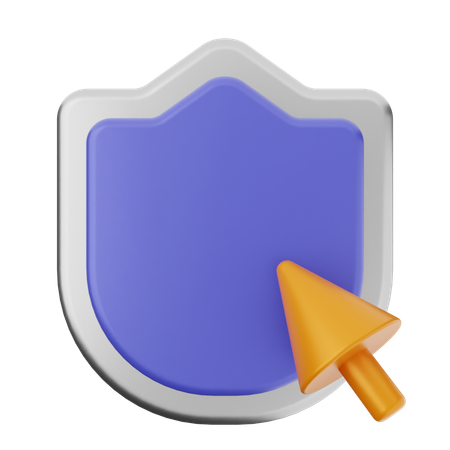 Click Shield Protection  3D Icon