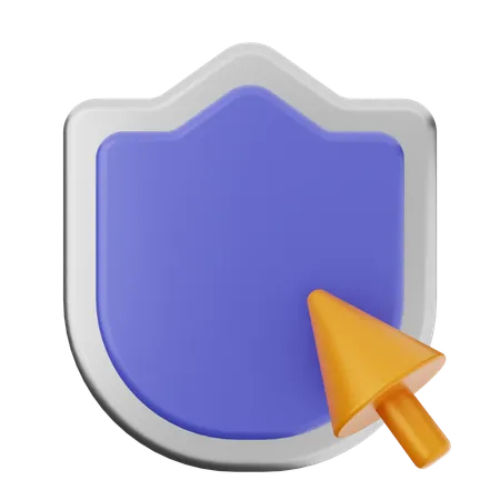 Click Shield Protection  3D Icon