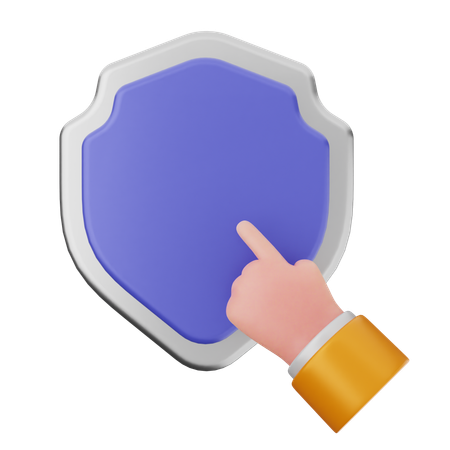 Click Shield Protection  3D Icon