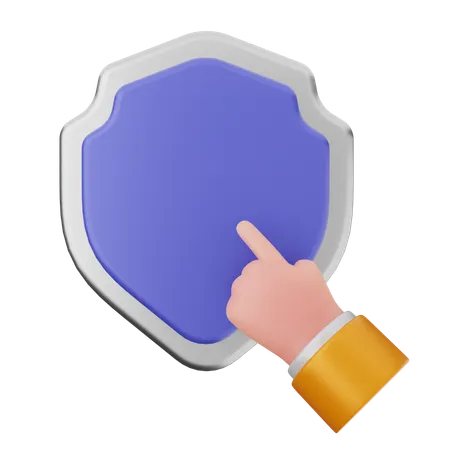 Click Shield Protection  3D Icon