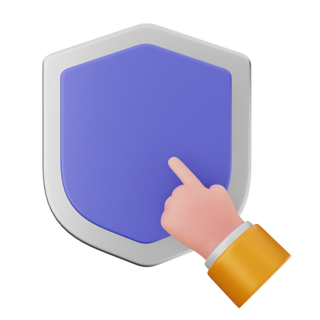 Click Shield Protection  3D Icon