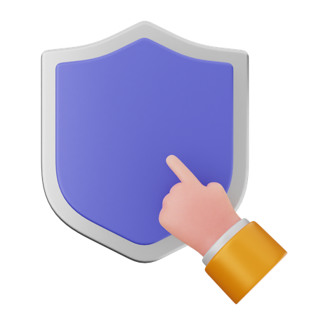 Click Shield Protection  3D Icon