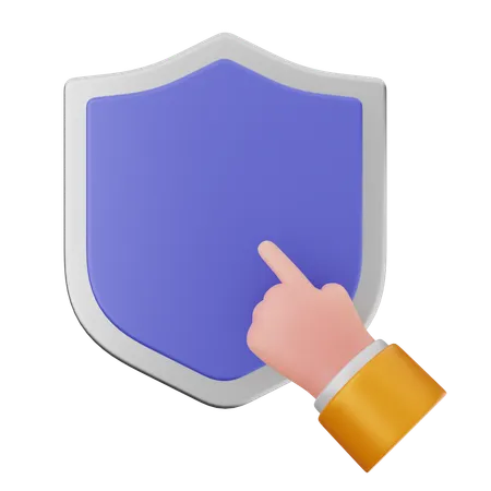 Click Shield Protection  3D Icon