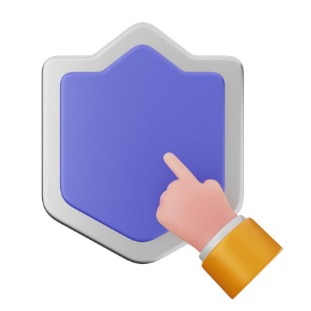 Click Shield Protection  3D Icon